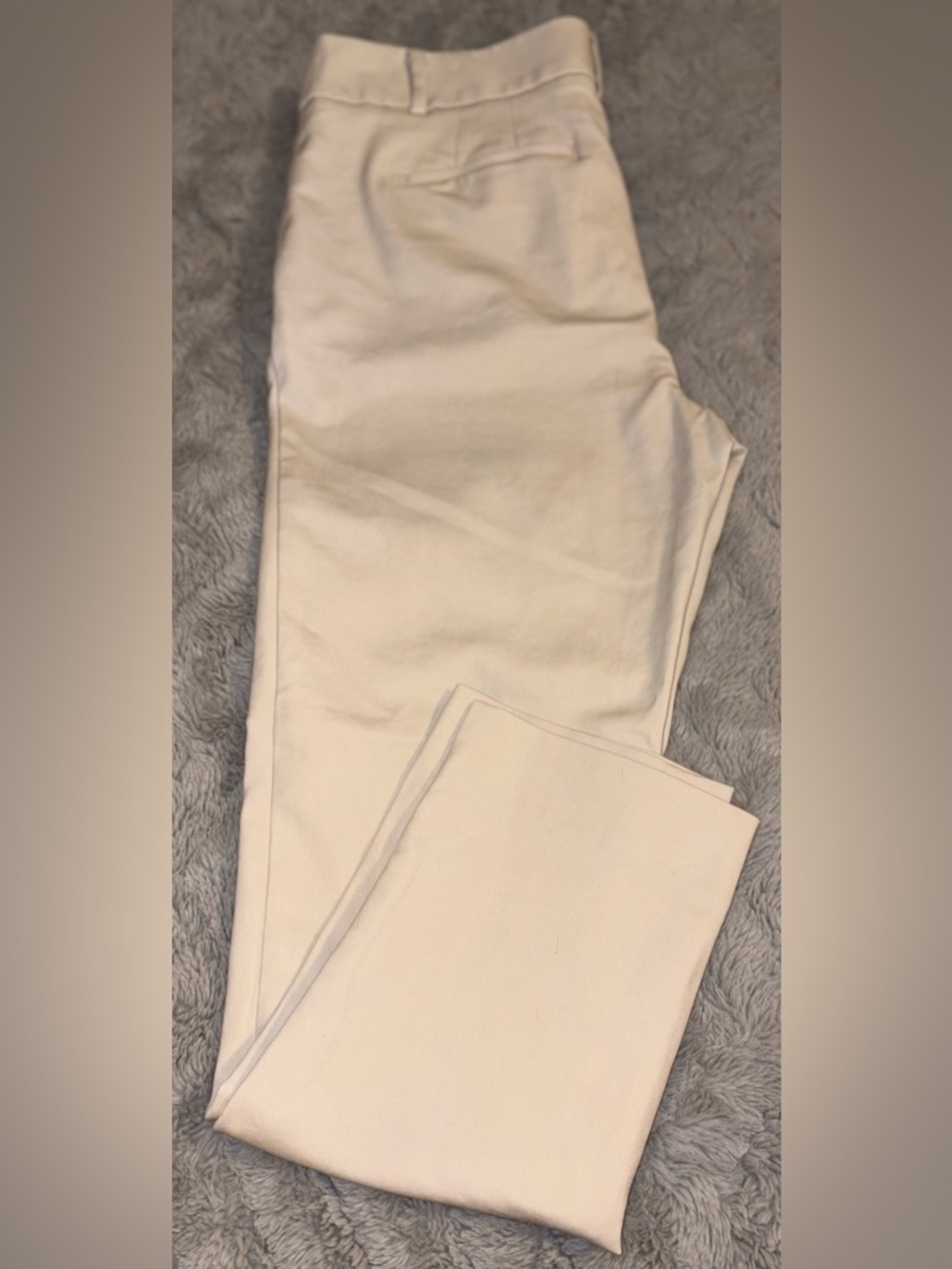 Talbots beige sateen Hampshire Ankle slim leg dress pants Size 10 cotton blend